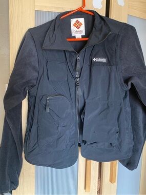 Columbia Black Mixed-Media Utility Fleece Jacket